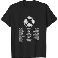 T-shirt Alphabet Militaire pour Hommes en Noir — T-shirts pour hommes
