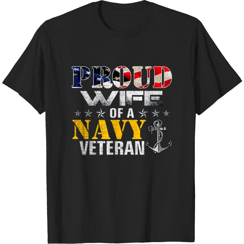 T-shirt militaire pour hommes - Fière épouse d'un vétéran de la marine — T-shirts pour hommes