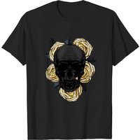 Gold Roses Skull T-Shirt for Men — Mens T Shirts