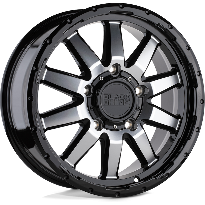 Black Rhino Excursion Gloss Black Machined Wheels - 17x7.5 - 6x139.7 — Wheels & Rims