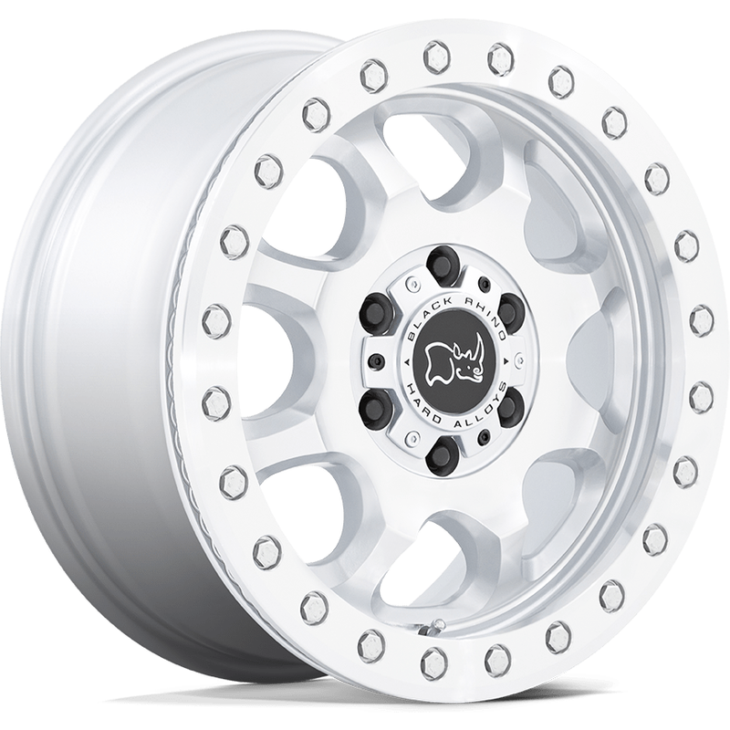 Roues Black Rhino Venture Beadlock Argent Machiné - 17x8 - 6x130 — Roues et jantes
