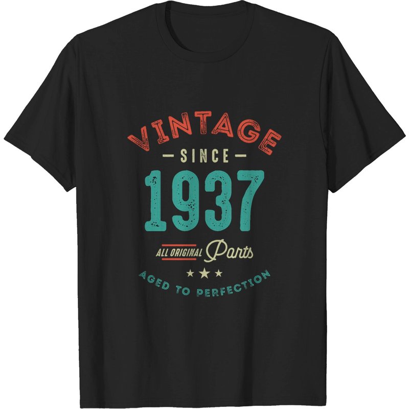 T-shirt d'anniversaire Vintage Since 1937 Original Parts 85e — T-shirts pour hommes
