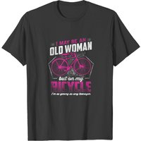 Bicycle Je Suis Peut-être Une Vieille Femme Mais Sur Mon Vélo T-Shirt — T-shirts pour hommes