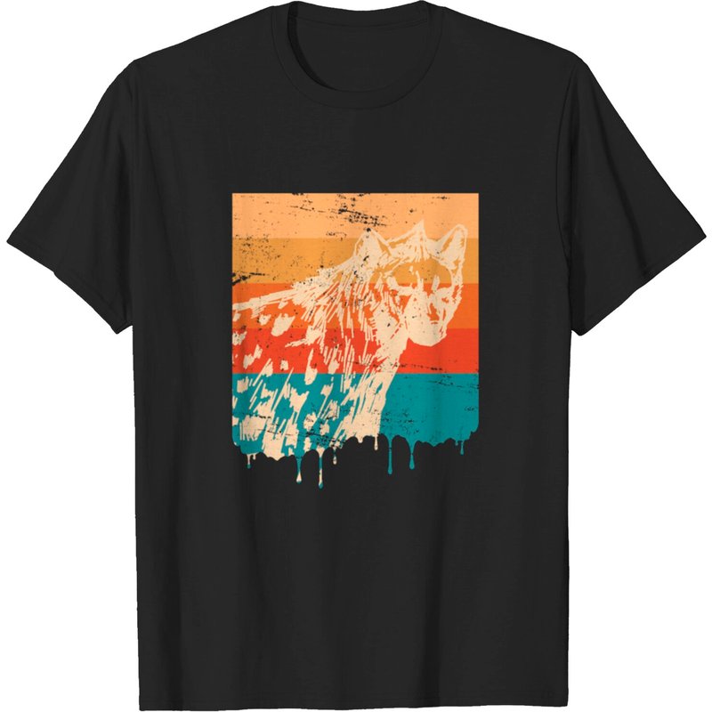 T-shirt Hyène pour hommes en noir