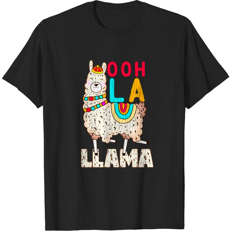 Oooh La Llama Men's Black T-Shirt for Llama Lovers — Mens T Shirts