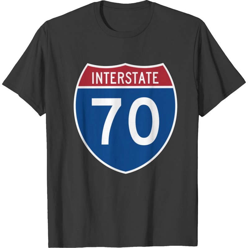 Interstate 70 I-70 Sign T-Shirt for Men in Black — Mens T Shirts