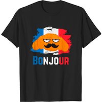 Bonjour Croissant T-Shirt for Men in Black — Mens T Shirts