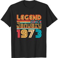 January 1973 Retro Legend T-Shirt for Men - Black