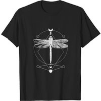 Occult Gothic Satan Moon Phases Dragonfly T-shirt for Men