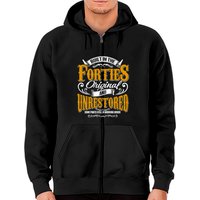 Hoodie Zippé Vintage Classique Drôle 80t Built In The 40s — Sweats à capuche pour hommes