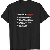 Lineman Wife American Electrician Cable Wire T-Shirt for Men