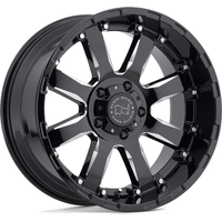 Roues Black Rhino Sierra à rayons fraisés noirs - 17x9 - 5x127 -12 Offset