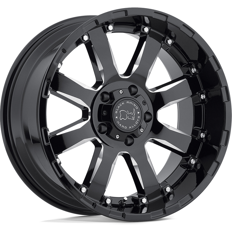 Black Rhino Sierra Black Milled Spoke Wheels - 17x9 - 5x127 -12 Offset — Wheels & Rims