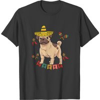 T-shirt Pug Mexican Poncho Sombrero Cinco De Mayo pour hommes — T-shirts pour hommes