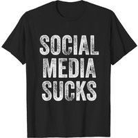 T-shirt Social Media Sucks Rock and Roll Against Social Me — T-shirts pour hommes