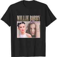 T-shirt pour hommes Millie Bobby Brown des années 90 en noir — T-shirts pour hommes