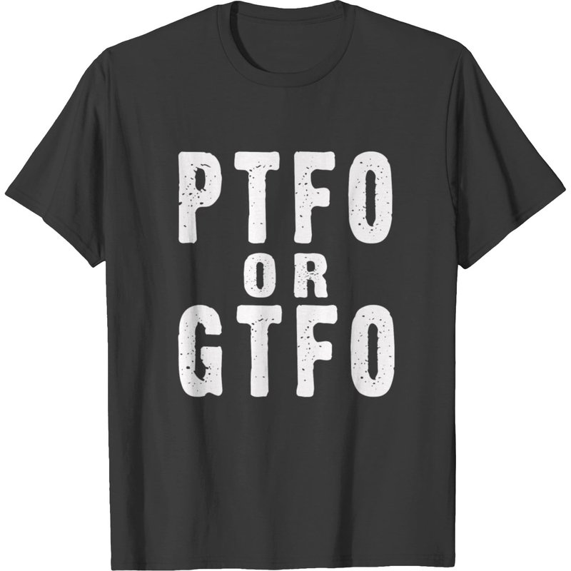 T-shirt Ptfo Or Gtfo pour hommes en noir — T-shirts pour hommes