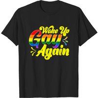 T-shirt Rainbow Pride Woke Up Gay Again pour hommes — T-shirts pour hommes