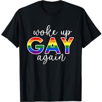 T-shirt LGBTQ Rainbow Woke Up Gay Again pour hommes