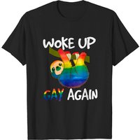 T-shirt LGBTQ Woke Up Gay Again Sloth pour hommes