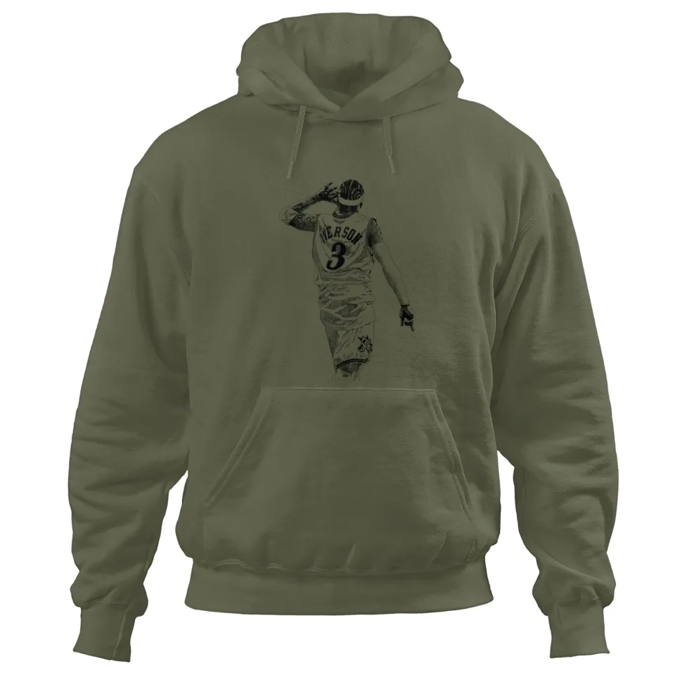 Allen Iverson 'the Answer' Unisex Hoodie in Military Green