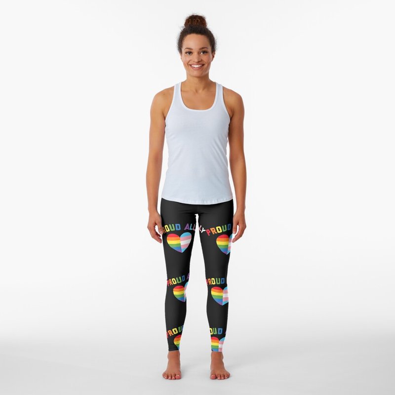 Leggings Proud Ally LGBT Cœur Arc-en-Ciel pour Femmes — Legging femme