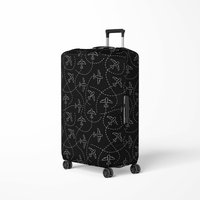 Protective Luggage Cover with Plane Print
