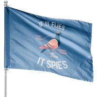 Drapeaux de Maison Premium Pigeon Anatomie If It Flies It Spies — Drapeaux décoratifs