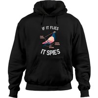 If It Flies It Spies Pigeon Anatomy Premium Hoodie