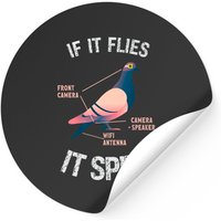 Autocollants Premium Anatomie de Pigeon If It Flies It Spies — Autocollants et stickers