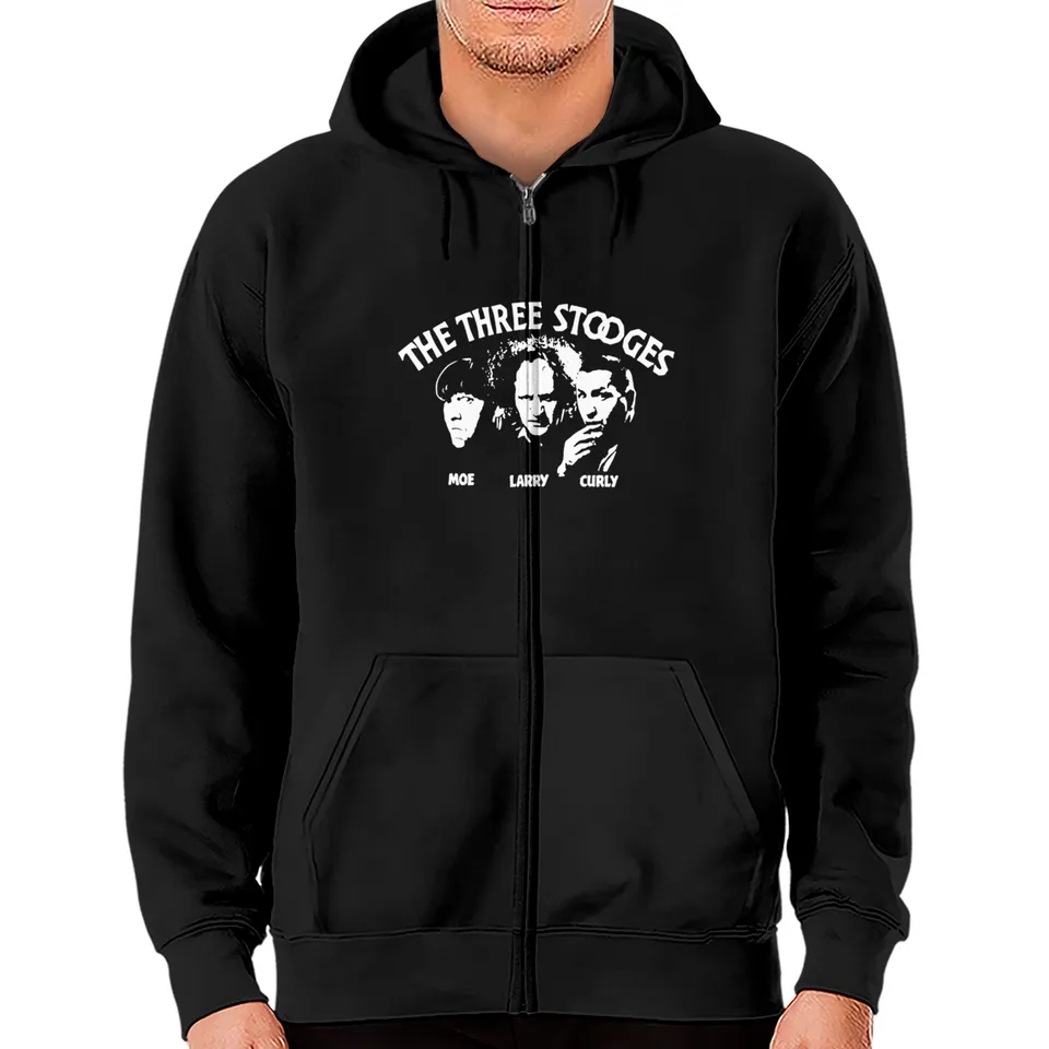 The Three Stooges Zip Hoodie for Unisex - Black — Mens Hoodies