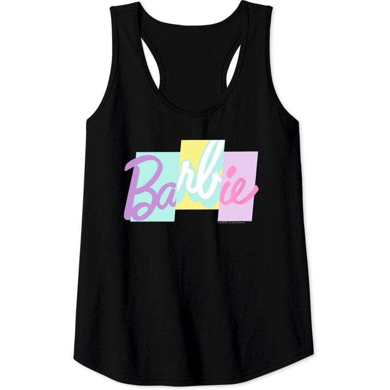 Débardeur Barbie Logo Panneau pour Hommes en Noir