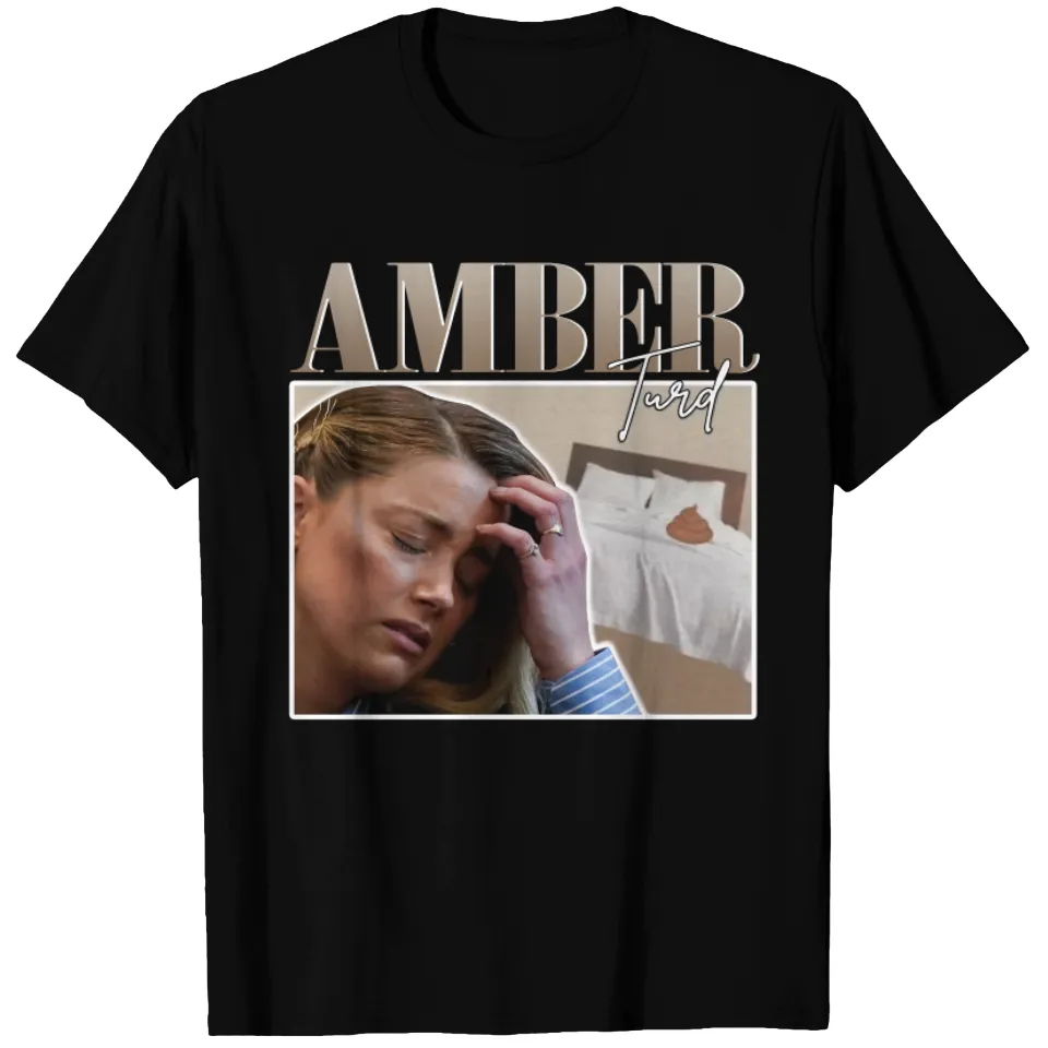 T-Shirt pour hommes Amber Turd Amber Heard en noir — T-shirts pour hommes