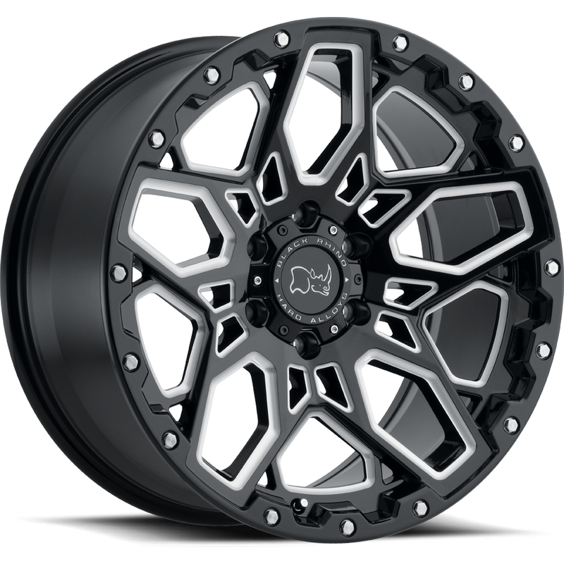 Black Rhino Shrapnel Black Milled Spoke 20x9.5 Rims 5x150 Bolt Pattern — Wheels & Rims