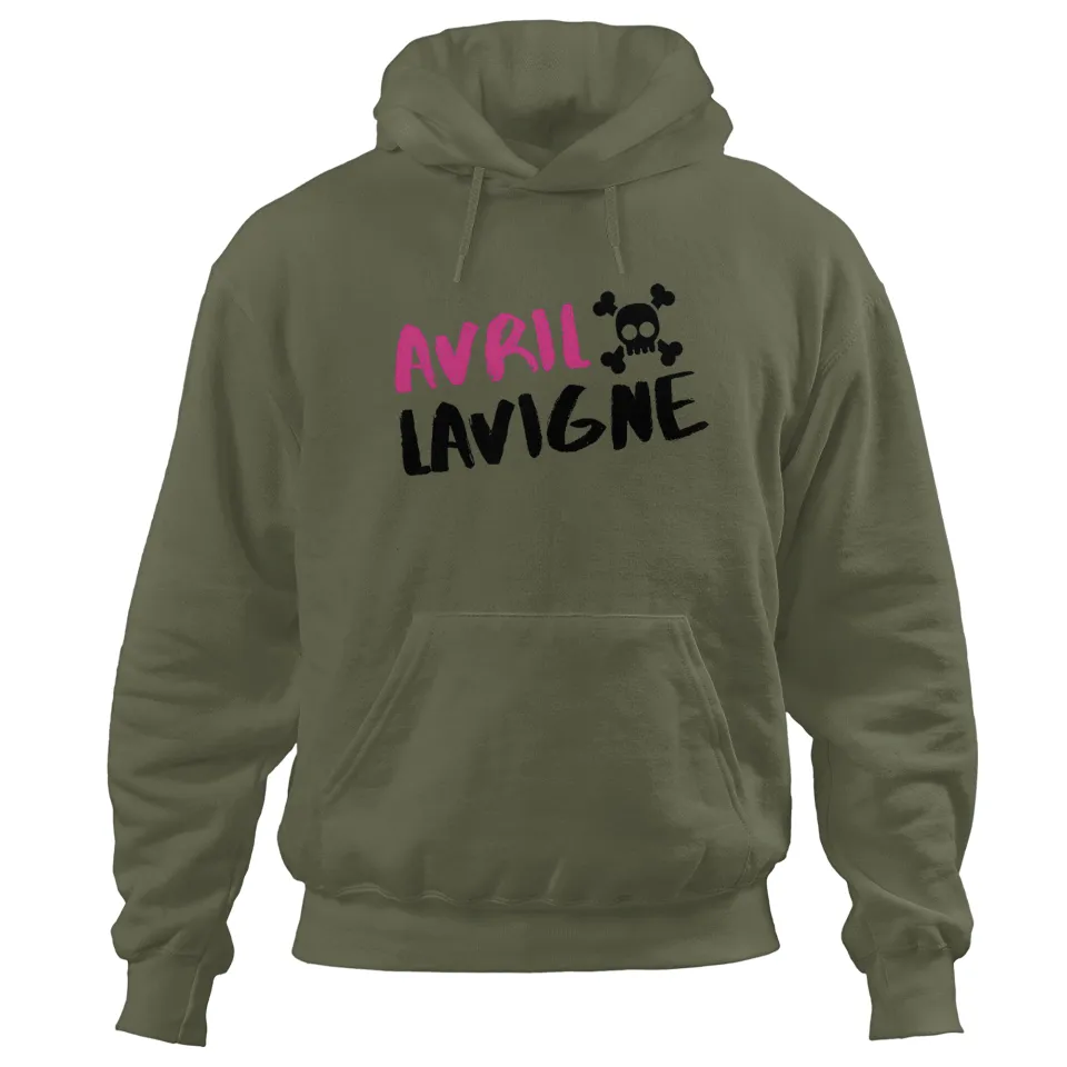 Hoodies Premium Avril Lavigne pour Unisexe en Vert Militaire — Sweats à capuche pour hommes