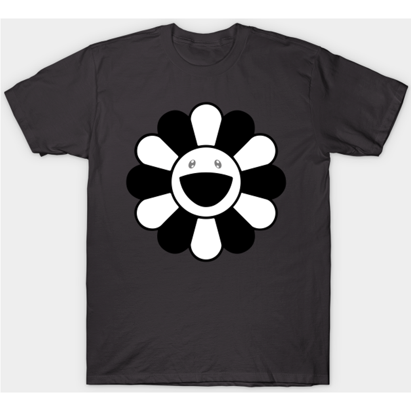 T-shirt pour hommes Takashi Murakami Happy Flower en noir — T-shirts pour hommes