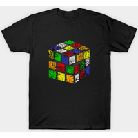 Distressed Rubik's Cube T-Shirt for Men
