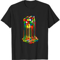 Rainbow Abstraction Melted Rubix Cube T-Shirt for Men