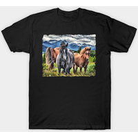 T-shirt noir pour hommes Wild Horses — T-shirts pour hommes