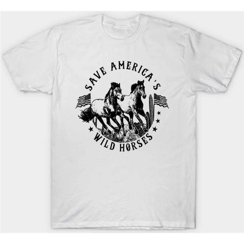 T-shirt pour hommes Save America's Wild Horses — T-shirts pour hommes