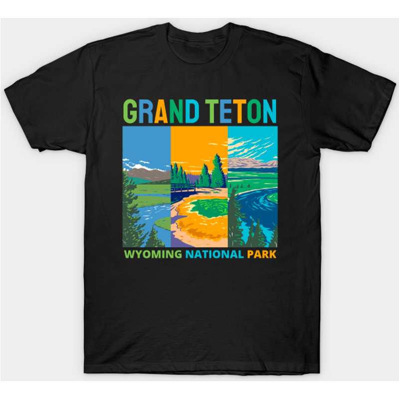 T-shirt pour hommes Grand Teton Parc national du Wyoming — T-shirts pour hommes