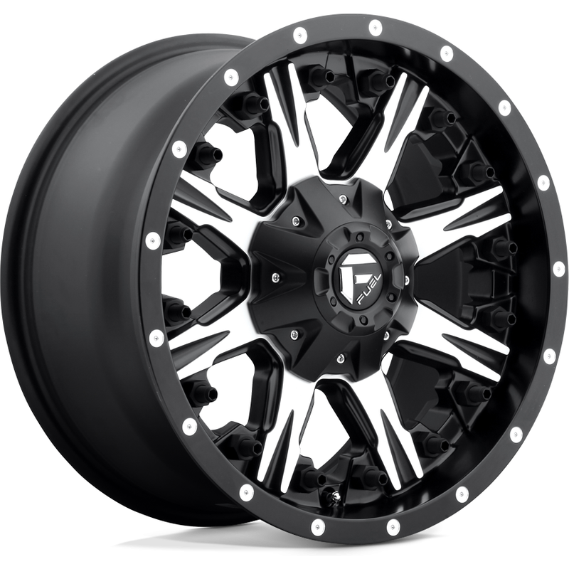Fuel D541 Nutz Machined Black Wheels - 18x9 - 6x135 Bolt Pattern — Wheels & Rims