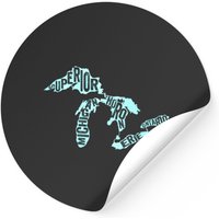 Great Lakes Names Map Stickers