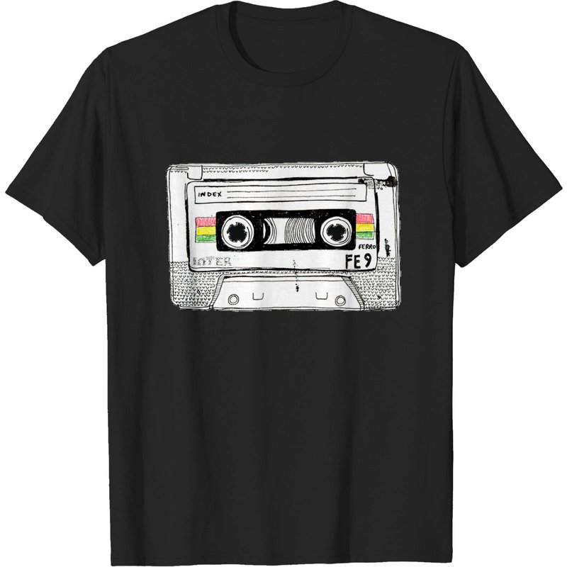 T-shirt Cassette Tape pour hommes - Noir