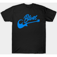 Blues Music Guitar T-Shirt for Men - Black