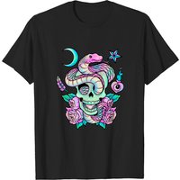 Pastel Goth Snake Skull T-Shirt for Men