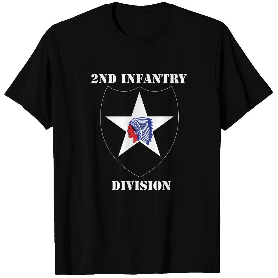 T-shirt pour hommes avec texte de la 2e division d'infanterie en bleu royal — T-shirts pour hommes