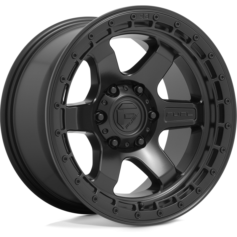 Fuel D750 Block Matte Black Wheels - 17x9 - 6x139.7 Bolt Pattern — Wheels & Rims