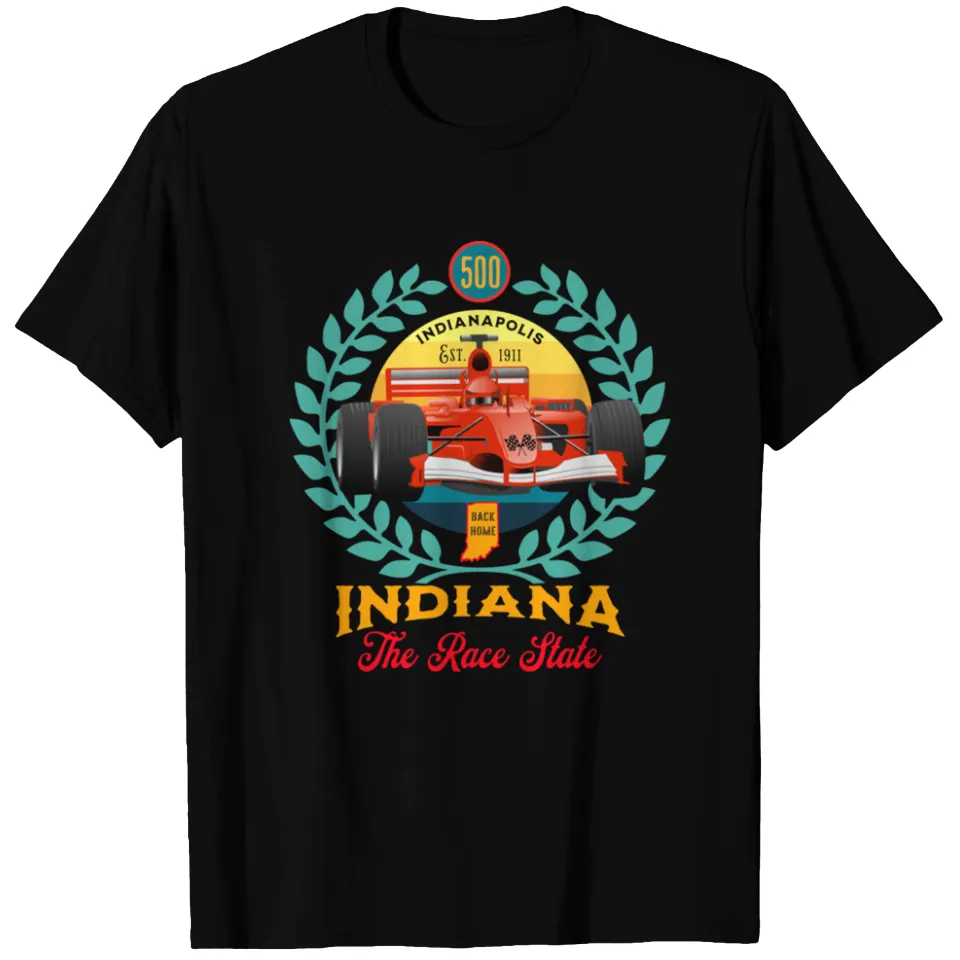 T-shirt Checkered Flag 500 Indianapolis Indiana pour hommes — T-shirts pour hommes