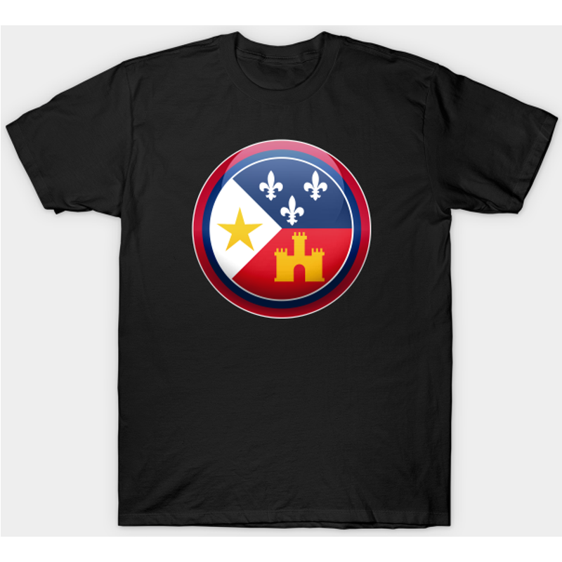 T-shirt avec le symbole rondel cajun de la Flag d'Acadie — T-shirts pour hommes